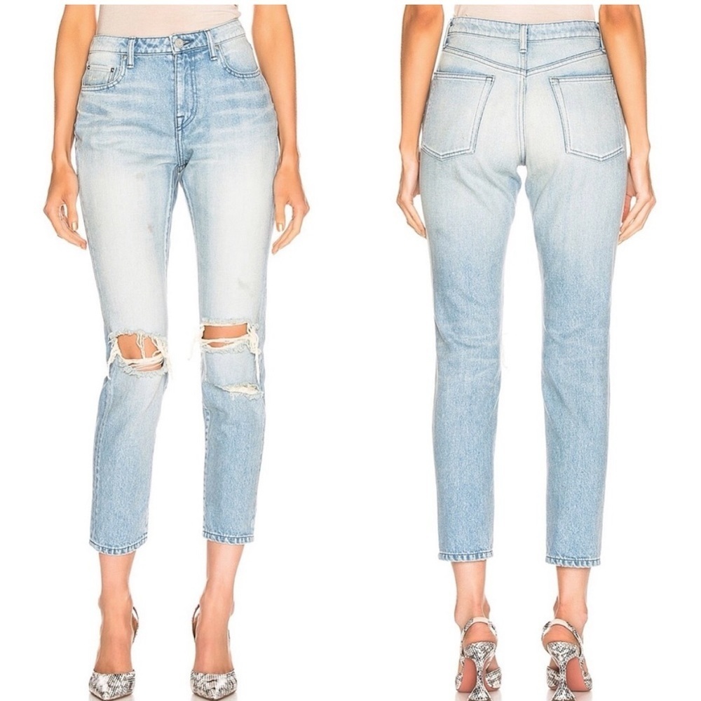 New John Elliot Charlotte Solar Indigo Slim Distressed High Rise Jeans 27 — image 2 of 8